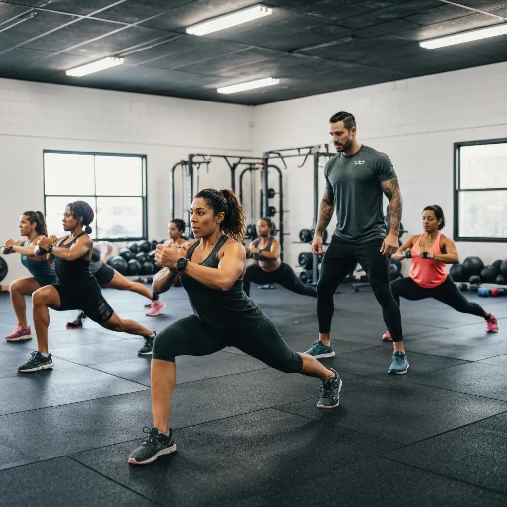 Energetic small group fitness class at Block Fitness Collective in Oro Valley