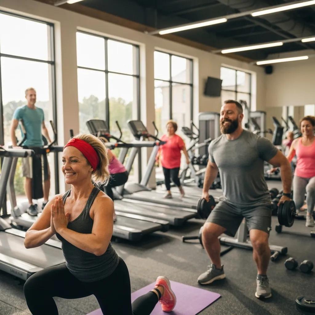 Digital device displaying fitness membership pricing table with gym accessories