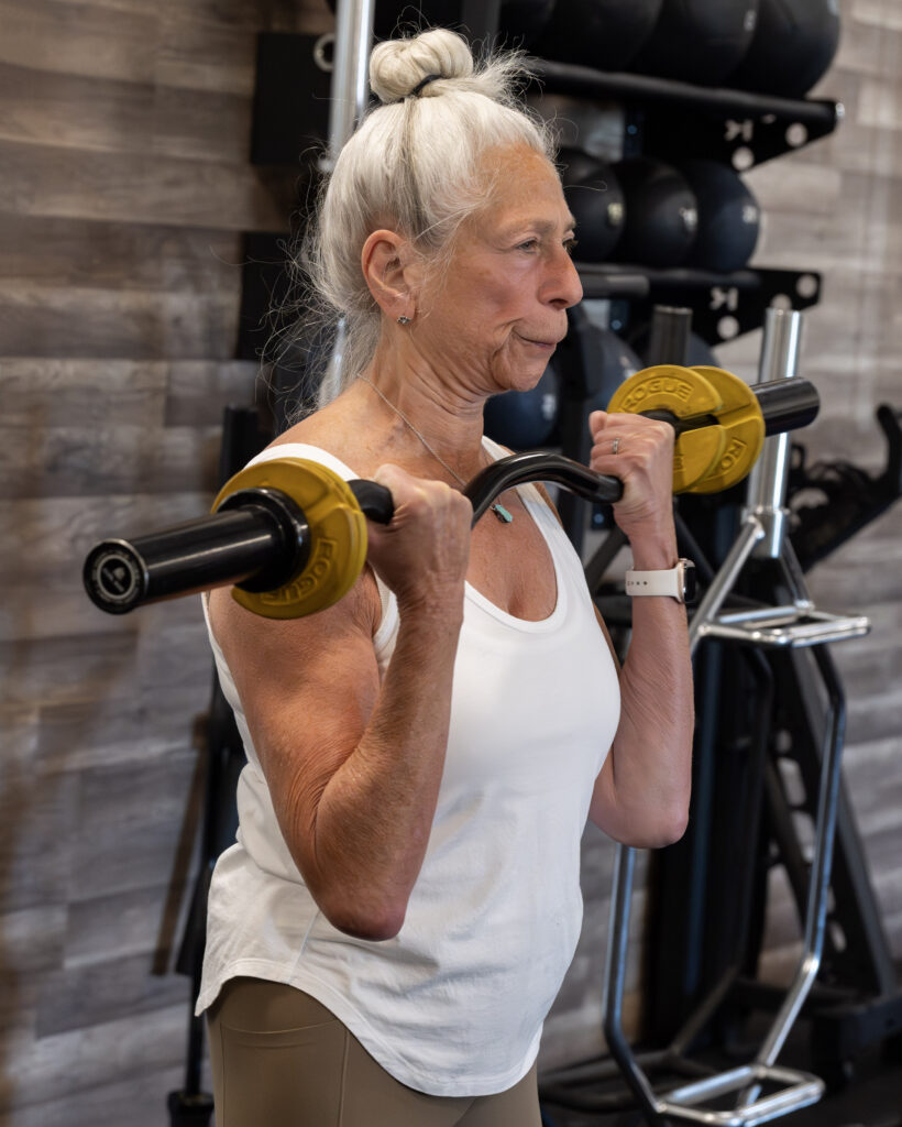 Strength training for heart health over 40 — dumbbell training at Block Fitness in Tucson
