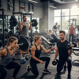 Build muscle after 30 — group strength training session at Block Fitness in Tucson