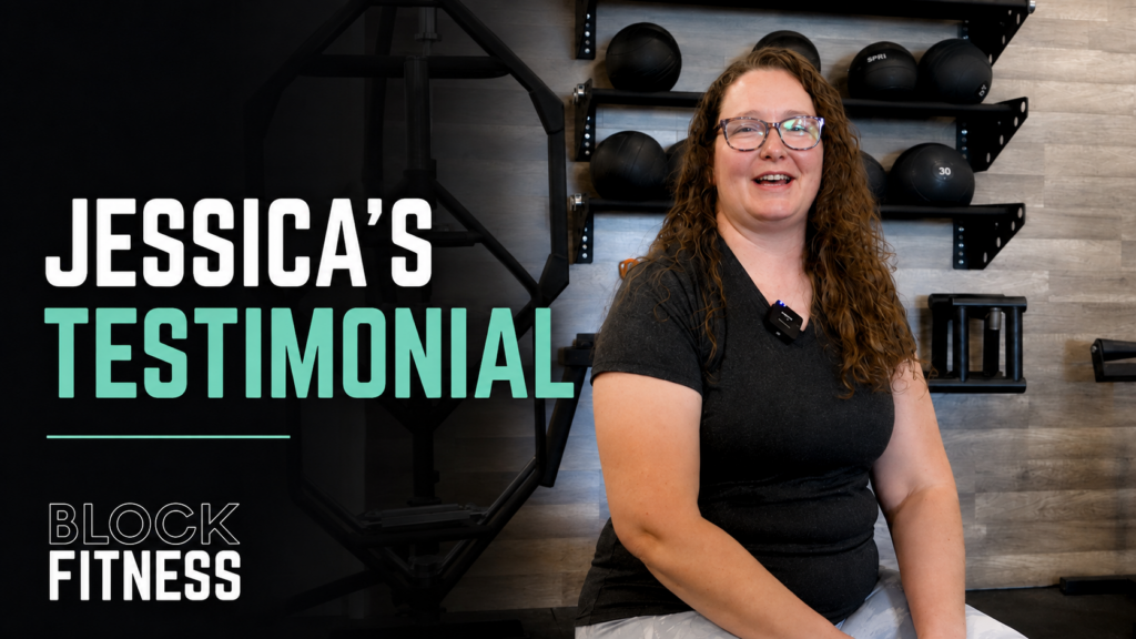 Jessica smiling after a semi-private personal training session at Block Fitness