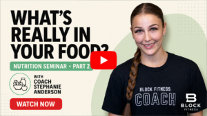Blog 5 Coach Stephanie explaining how to read food labels during the Block Fitness nutrition seminar